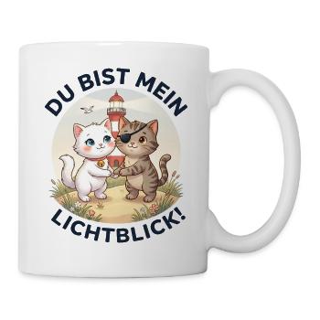 Katzen Leuchtturm Lichtblick - Tasse - Weiß - Rechts