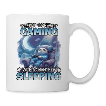 Gaming Wochenende Schlummer Sloth - Tasse - Weiß - Rechts