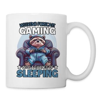 Raccoon gamers in sleep mode - Mug - white - Right