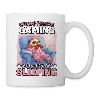 Jeux du week-end : Paresseux endormi - Mug blanc - blanc - Droite