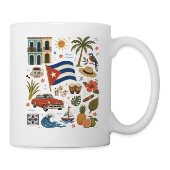 Kuba | Oldtimer, Musik & Karibik - Tasse - Weiß - Rechts