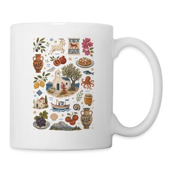 Kreta | Oliven, Meer & Inselkultur - Tasse - Weiß - Rechts