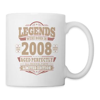 18. Geburtstag Geschenk Mann 2008 Vintage Retro - Tasse - Weiß - Rechts