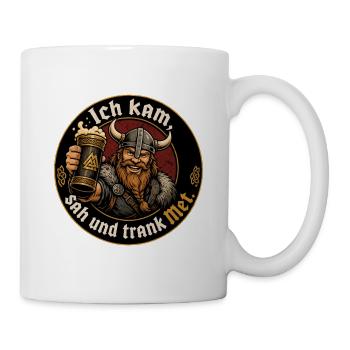 Wikinger Bier Spruch - Tasse - Weiß - Rechts