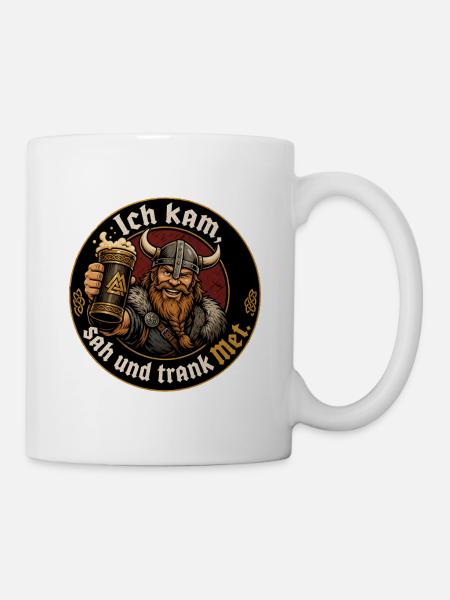 Wikinger Bier Spruch - Tasse - Weiß