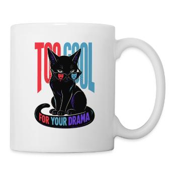 Too Cool For Your Drama – Cool Cat Katze Sonnenbri - Mug - white - Right