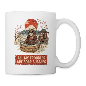 Tous mes soucis sont des bulles de savon - Mug blanc - blanc - Droite