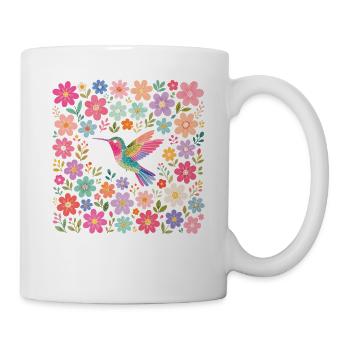 Hummingbird Flowers Bird Watcher - Mug - white - Right