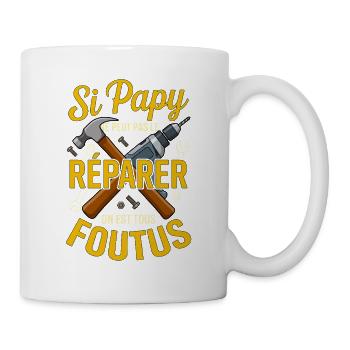 Papy Bricoleur Cadeau Humour - Mug blanc - blanc - Droite