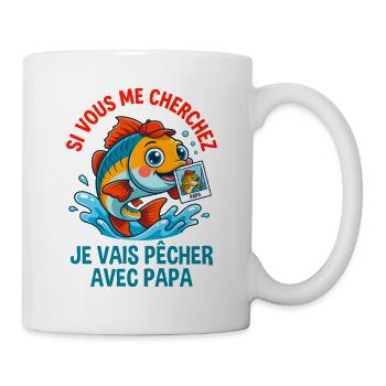 Je Vais Pêcher Avec Papa Cadeau Enfant - Mug blanc - blanc - Droite