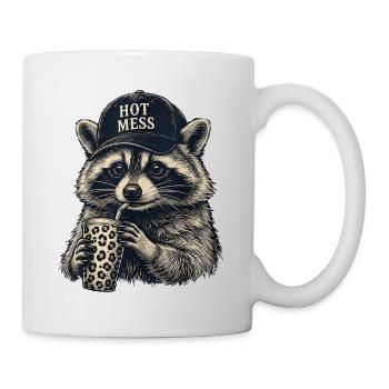 Hot Mess Raccoon Cap - Mug - white - Right