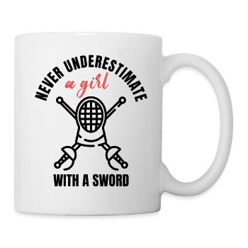 Escrime Girl Power - Mug blanc - blanc - Droite