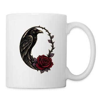 Gothic Raven Rose Thorn Crescent - Mug - white - Right