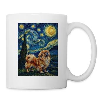 Nuit étoilée pékinoise - Chien Peke Maman Papa Chien de Compagnie - Mug blanc - blanc - Droite