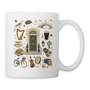Dublin | Harpe, Côte et Trèfle - Mug blanc - blanc - Droite