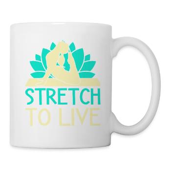 Yoga Stretch To Live Funny Yoga - Mug - white - Right