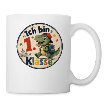 Ich bin 1. Klasse Dino - Tasse - Weiß - Rechts