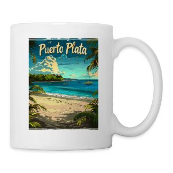 Exotischer Strand Puerto Plata Karibik Landschaft - Tasse - Weiß - Rechts