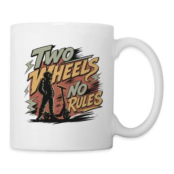 Deux roues Pas de règles | Motocyclistes de scooter - Mug blanc - blanc - Droite
