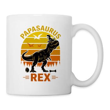 Papasaurus Rex Dinosaur Father's Day - Mug - white - Right
