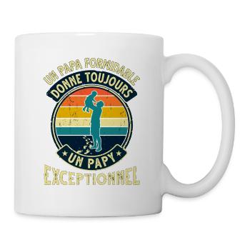 Papa Formidable Papy Exceptionnel Cadeau - Mug blanc - blanc - Droite