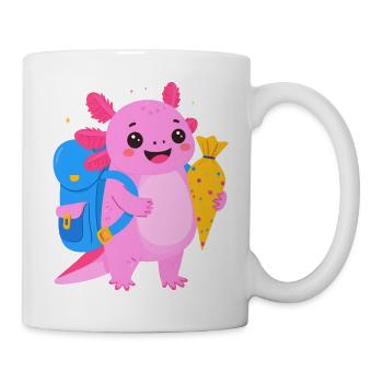 Axolotl for school enrollment – back to school school cone - Mug - white - Right