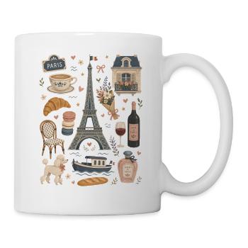 Paris | Eiffelturm, Café & Romantik - Tasse - Weiß - Rechts