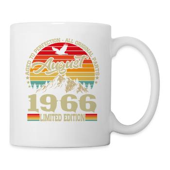 August 1966 Vintage Retro Birthday Gift - Mug - white - Right