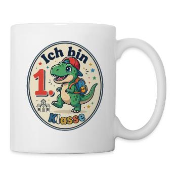Dino 1. Klasse Schulfreude - Tasse - Weiß - Rechts