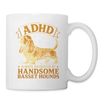 Funny Basset Hound Dog Breed ADHD - Mug - white - Right