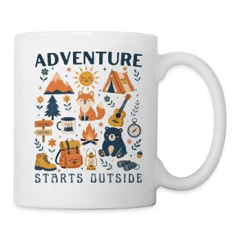 L’aventure commence en dehors du camping sans frontières Randonnée - Mug blanc - blanc - Droite