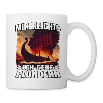 Vikingenschiff im Plünderrausch - Tasse - Weiß - Rechts