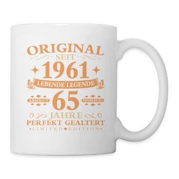 Geburtstag 65 Jahre Baujahr 1961 - Tasse - Weiß - Rechts