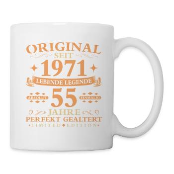 Geburtstag 55 Jahre Baujahr 1971 - Tasse - Weiß - Rechts