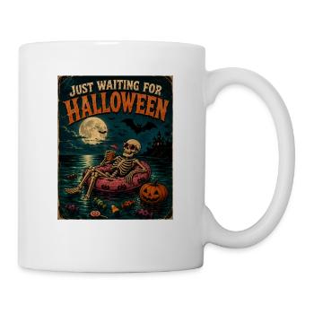 Waiting for Halloween Skeleton Hallloween Anticipation - Mug - white - Right