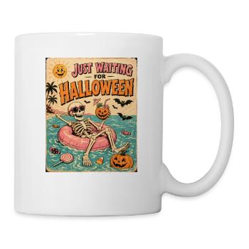 Waiting for Halloween Skeleton Hallloween Anticipation - Mug - white - Right