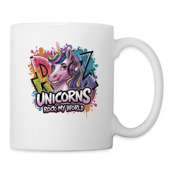Unicorns Rock My World Unicorn With Headphones - Mug - white - Right