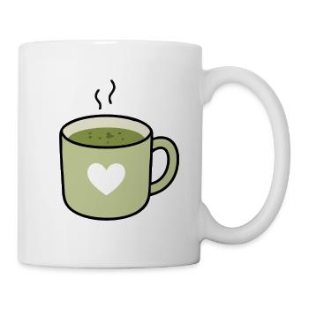 Kawaii Matcha Tea Heart Mug - Mug - white - Right