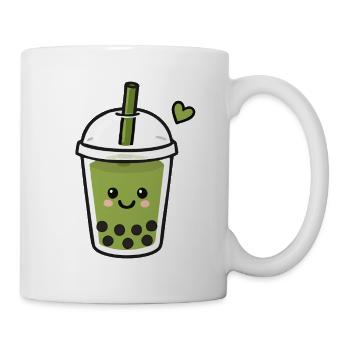 Süßer Kawaii Matcha Boba Tee - Tasse - Weiß - Rechts