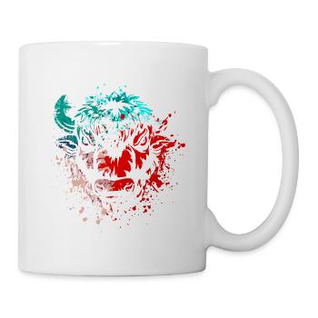 Bison Splash Art - Tasse - Weiß - Rechts