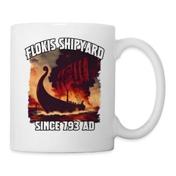 Incendie Viking au chantier naval Flokis - Mug blanc - blanc - Droite