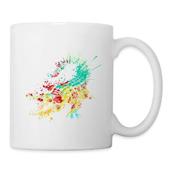 Art éclaboussé Crocodile sauvage - Mug blanc - blanc - Droite