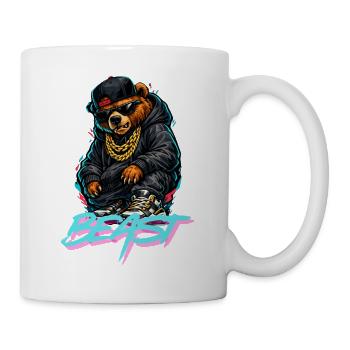 Grizzly Bear Beast Graffiti Portrait - Mug - white - Right