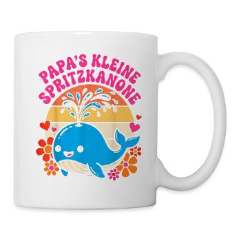 Kleiner Spritzkannon-Wal im Retro-Look - Mug blanc - blanc - Droite