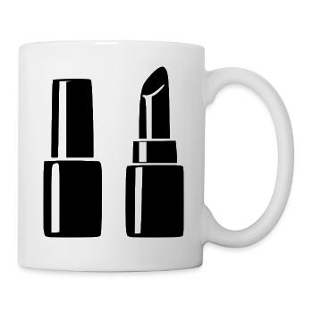 Nagellack Lippenstift Kosmetik Geschenk Kosmetiker - Tasse - Weiß - Rechts