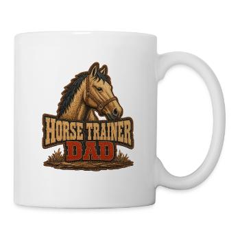 Horse Trainer Dad, Rugged Barn Equestrian Father's - Mug - white - Right
