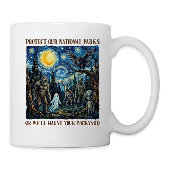 Cryptid Van Gogh Protect Our National Parks - Mug - white - Right