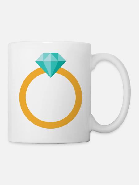 Diamantring - Tasse - Weiß