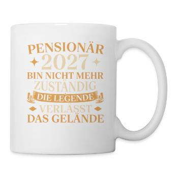 Pensionär 2027 Nicht mehr zuständig Abschied - Tasse - Weiß - Rechts