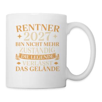 Rentner 2027 Nicht mehr zuständig Abschied - Tasse - Weiß - Rechts